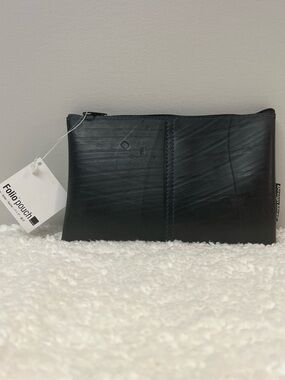 Design Ideas Black Repurposed Material Zip Folio Pouch